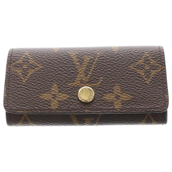 LOUIS VUITTON ルイヴィトン モノグラム ミュルティクレ4 PVCレザー キーケース ブ...