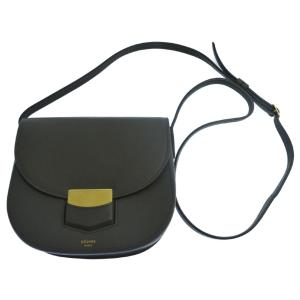CELINE (セリーヌ) トロッタースモール レザーショルダーバッグ グレ