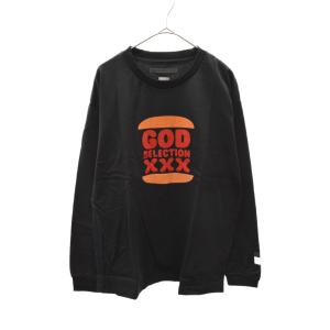 ゴッドセレクショントリプルエックス バーガーロゴプリントロングスリーブTシャツ ブラック GX-A19-1202-301｜shopbring