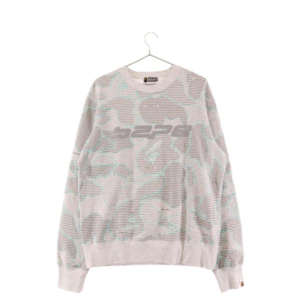 A BATHING APE アベイシングエイプ TEXT CODE CAMO CREWNECK ロゴ...