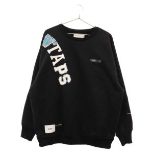 WTAPS ダブルタップス 20AW KATZ CREW NECK COPO カレッジロゴ クルーネックスウェットトレーナー ブラック 202ATDT-CSM18｜shopbring