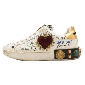 DOLCE & GABBANA ドルチェアンドガッバーナ 総柄 メタル付き ローカットスニーカー ホワイト｜shopbring