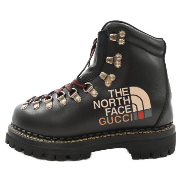 GUCCI グッチ×THE NORTH FACE ザノースフェイス トレッキングブーツ ブラック 6...