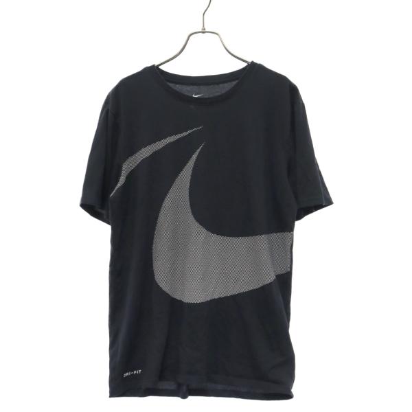 NIKE ナイキ DRI-FIT ドライフィット フロントビッグロゴ 半袖Tシャツ カットソー ブラ...