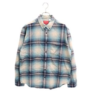 SUPREME シュプリーム 23SS Shadow Plaid Flannel Shirt シャドウプレイド ボタンダウン チェックフランネル 長袖シャツ ブルー｜shopbring