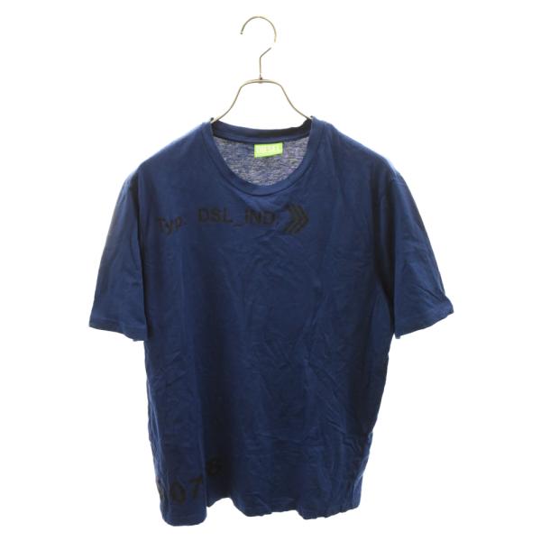 DIESEL T-JUST-A39 フロントプリントデザイン 半袖Tシャツ ブルー A01980-0...