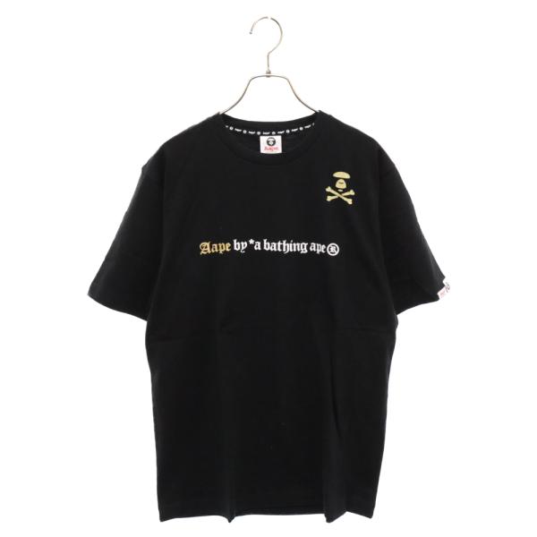AAPE BY A BATHING APE エーエイプバイアベイシングエイプ ゴールドラメ ロゴプリ...