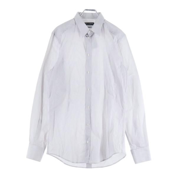 DOLCE &amp; GABBANA ドルチェアンドガッバーナ GOLDライン 総柄 長袖ドレスシャツ ホ...