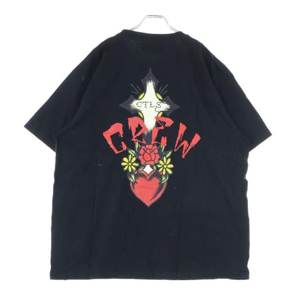 cvtvlist カタリスト ×ED HARDY エドハーディ 両面プリント クルーネック 半袖Tシ...