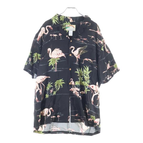 PARADISE FOUND パラダイスファウンド 総柄 レーヨン 半袖ハワイアンシャツ アロハシャ...