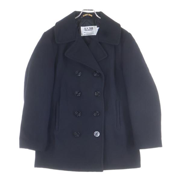 SCHOTT ショット 740US PEACOAT キルティングライニング ウールピーコート ブラッ...