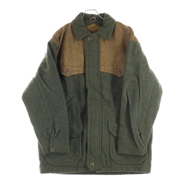 WOOLRICH ウールリッチ 90S レザー切替 ウールジャケット カーキ UWG-73