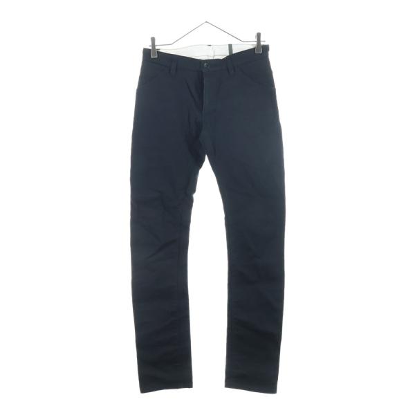 カズユキクマガイ アタッチメント マルチポケット ボタンフライ コットン ストレートパンツ ブラック...