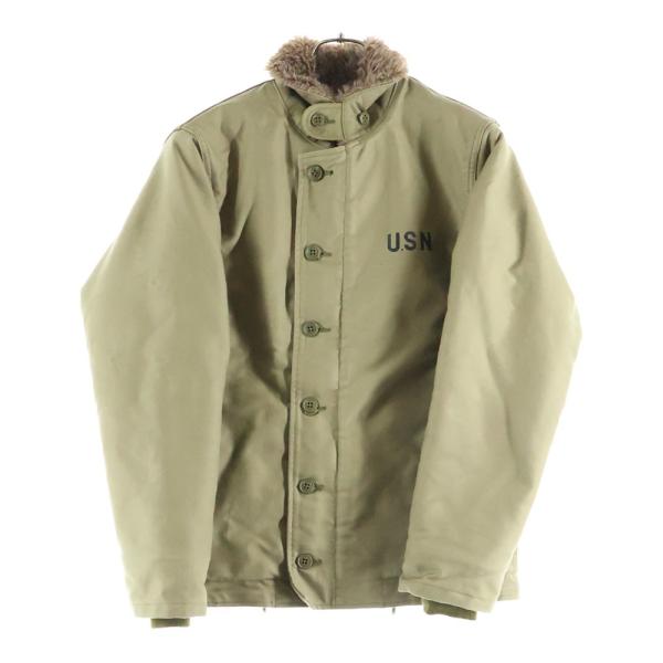 HOUSTON ヒューストン N-1 ボアライニング ミリタリー デッキジャケット カーキ 5N-1...