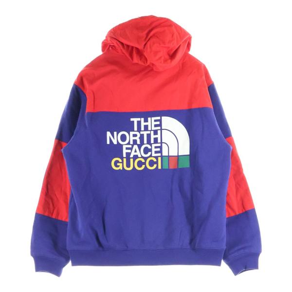 グッチ 21AW ×THE NORTH FACE ノースフェイス ロゴデザイン ナイロン切り替え フ...