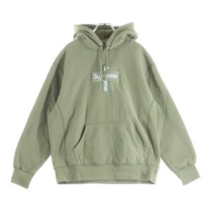 SUPREME シュプリーム 20AW Cross Box Logo Hooded Sweatshirt クロスボックスロゴ スウェット プルオーバーパーカー カーキ