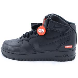 NIKE ナイキ ×SUPREME AIR FORCE 1 MID BLACK シュプリーム エアフォースワン ミッドカットスニーカー ブラック US9.5/27.5cm FZ8784-001