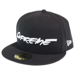 SUPREME シュプリーム 24SS×NEW ERA Futura Cap ニューエラ フーチュラ ロゴ刺繍 6パネル ベースボール キャップ 帽子 ブラック