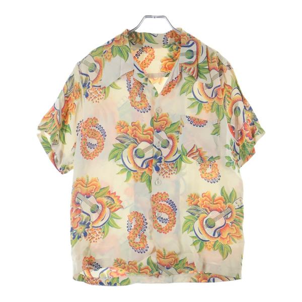 VINTAGE ヴィンテージ 50-60S VINTAGE ヴィンテージ メニュー柄 アロハシャツ ...