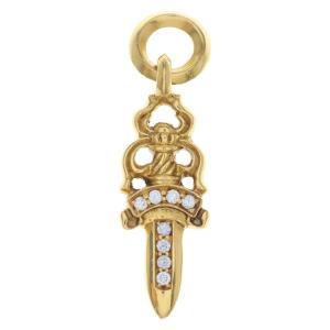 CHROME HEARTS クロムハーツ 22K #5 DAGGER P/DIA #5ダガーチャーム PAVEダイヤ ペンダントトップ ゴールド BCA031