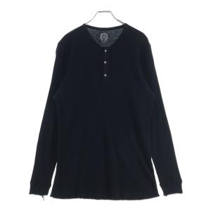 CHROME HEARTS クロムハーツ LS HNLY ロゴバックプリント ヘンリーネック 長袖サーマルTシャツ カットソー ブラック