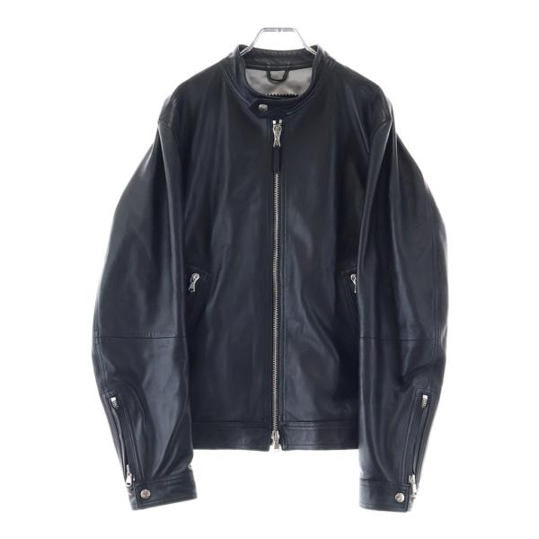 EMMETI エンメティ MASSIMO マッシモ レザー ジップアップ ライダースジャケット ブラ...