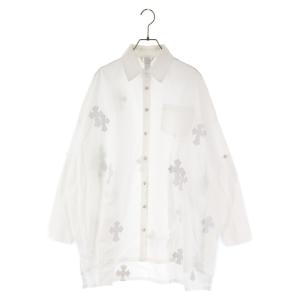 CHROME HEARTS クロムハーツ Mahal Kita Shirt/マハルキタシャツ クロスパッチ付きオーバーサイズ長袖シャツ ホワイト｜shopbring