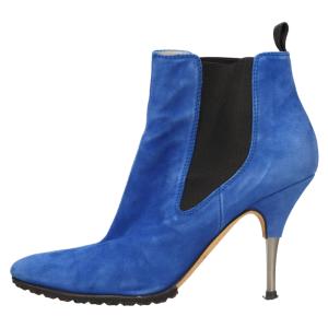 GIUSEPPE ZANOTTI ジュゼッペ ザノッティ スウェードレザー サイドゴア ヒール ショートブーツ ネイビー 38 レディース｜shopbring