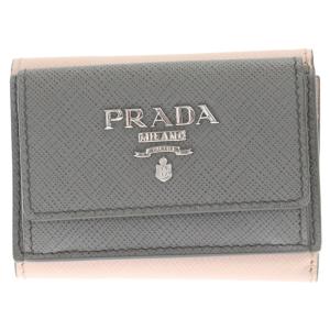 PRADA プラダ サフィアーノ バイカラー ミニ ウォレット 三つ折り財布 ピンク/グレー 1MH021 ZLP UJL｜shopbring