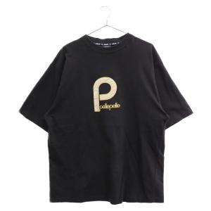 pelle pelle ペレペレ ロゴワッペン 刺繍 クルーネック 半袖 Tシャツ ブラック