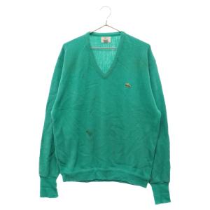 LACOSTE ラコステ 90s USA製 IZOD V Neck Knit アイゾッド Vネックニット長袖セーター ビンテージ グリーン｜shopbring