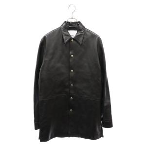 OAMC オーエーエムシー Echo Leather Shirt Jacket レザーシャツジャケット ブラック OAMS650967｜shopbring