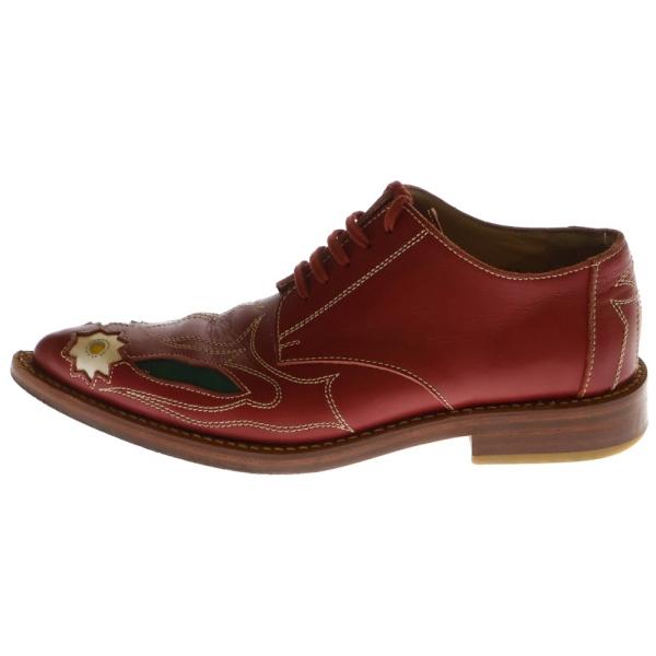 コムデギャルソンコムデギャルソン 99AW ポインテッドトゥ 刺繍デザイン レザー ドレスシューズ ...