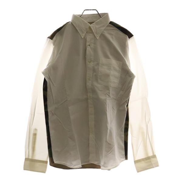 SOPHNET. ソフネット バックカモ切り替え コットン 長袖シャツ ホワイト SOPH-1780...