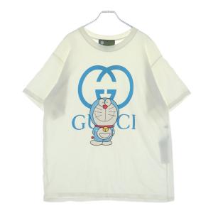 GUCCI グッチ ×ドラえもん キャラクタープリントクルーネック 半袖Tシャツカットソー ホワイト 616036 XJDEZ