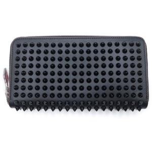 CHRISTIAN LOUBOUTIN クリスチャンルブタン パネトーネ スパイク ラウンドファスナー スタッズ 長財布 ロングウォレット ブラック 3135058