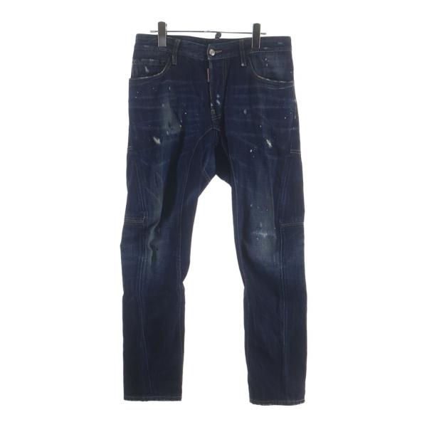 DSQUARED2 ディースクエアード 12AW ペインタースキニーデニムパンツ ジーンズ ボタンフ...