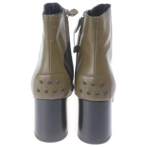 TODS トッズ レザー ヒールブーツ カーキ...の詳細画像2