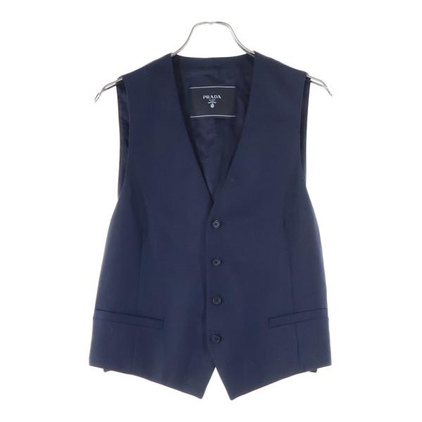 PRADA プラダ 22AW バージンウール 4B ジレ ベスト ネイビー UGL37