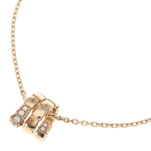 BVLGARI ブルガリ セルペンティ ヴァイパー ダイヤネックレス ペンダント チェーン ピンクゴ...