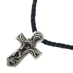 CHROME HEARTS クロムハーツ VULCAN CROSS SML LB バルカンクロス スモール レザーブレイド ネックレス シルバー