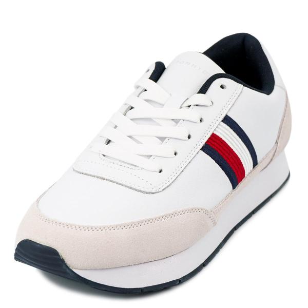 TOMMY HILFIGER スニーカー FM0FM04397YBR メンズ ホワイト トミーヒルフ...