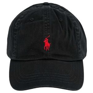 Polo Ralph Lauren ポロラルフローレン ベースボールキャップ 710548524 CLS SPRT CAP レディース メンズ 帽子 POLO BLACK/RL 2000 RED ブラック×レッド｜shopcarves