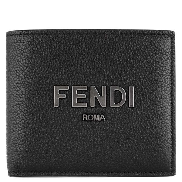 FENDI フェンディ 二つ折り財布 7M0169 ALA8 メンズ シグネチャー F1Z35 ブラ...