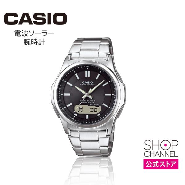 カシオ メンズ 電波ソーラー腕時計 ウェーブセプター WVA-M630D メタルバンド ブラックシル...