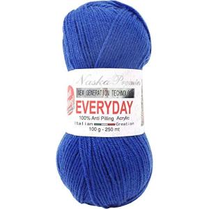NASKA 手編み毛糸 エブリデイ ソリッド 並太 COL. 16 ブルー 系 約 100g 250m N-53