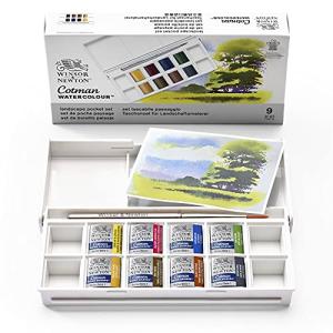 Winsor & Newton  固形 水彩絵の具 コットマン ハーフパン ウォーターカラー ポケット 絵の具セット