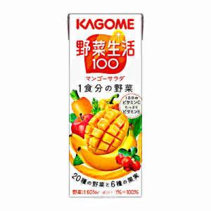 送料無料 野菜生活100 マンゴーサラダ カゴメ 200ml パック 24本×2ケース｜shopdaihei