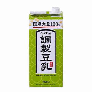 送料無料 調整豆乳 国産大豆100% ふくれん 1000ml パック 6本入×2ケース｜shopdaihei