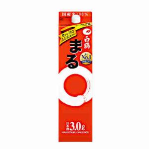 送料無料 白鶴 まる 白鶴酒造 3L(3000ml) パック 4本入